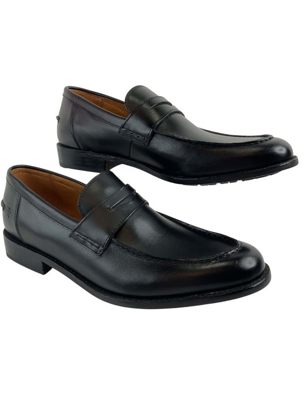Frye Shoes Mens Size 13D Black Leather Penny Loafers Handmade In Mexico Luxury